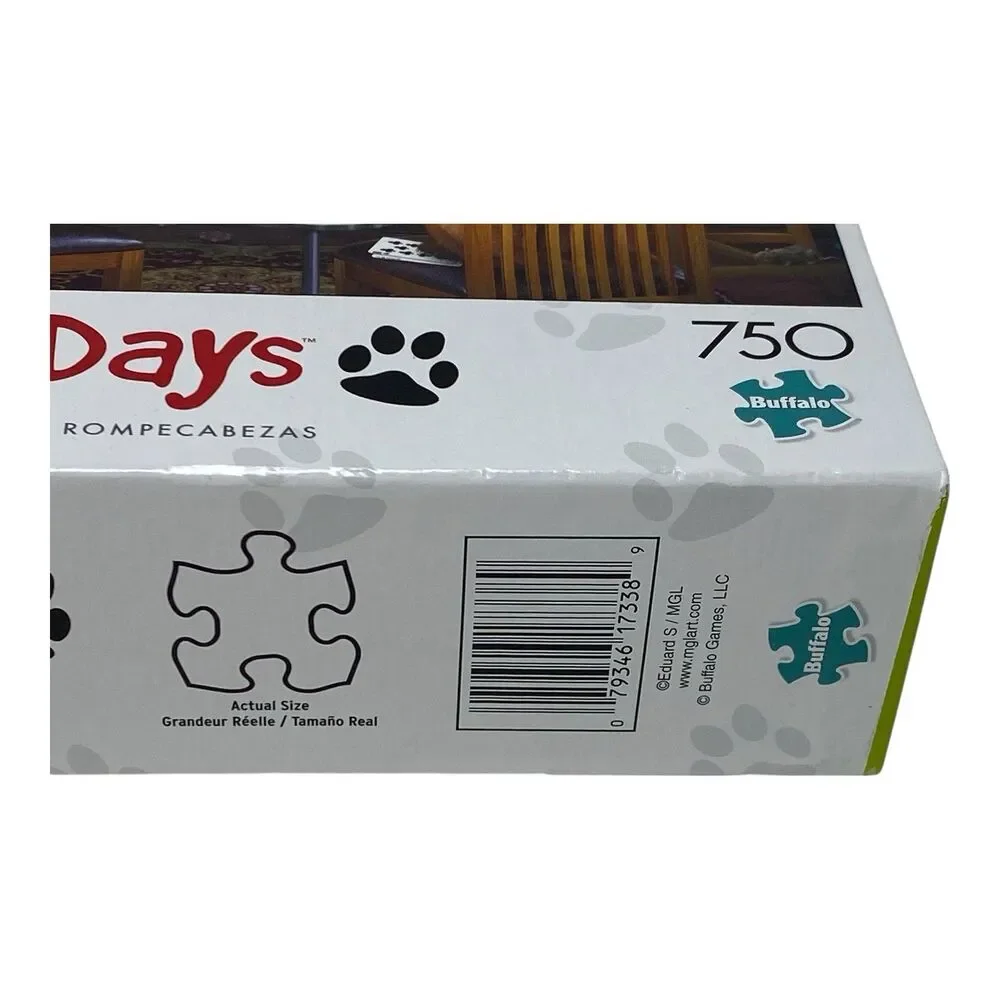 Buffalo Games Dog Days Poker Pups 750 Piece Jigsaw Puzzle Dogs Playing Cards